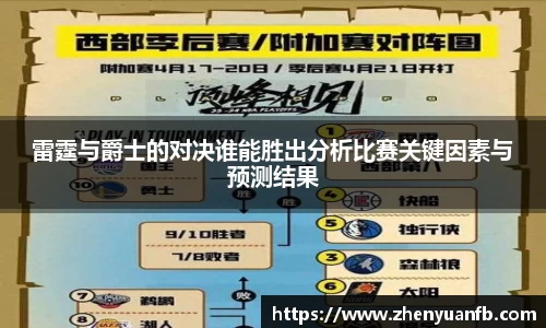 雷霆与爵士的对决谁能胜出分析比赛关键因素与预测结果